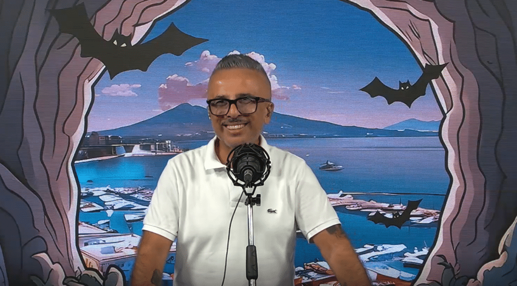 Manganiello racconta in diretta una storia surreale: funghi inesistenti, un malore e il mistero della lavanda gastrica.