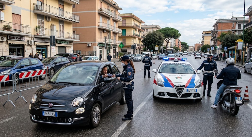 Controlli a tappeto della Polizia Locale ad Afragola: 30 multe per guida senza casco e sanzioni complessive per circa 60mila euro.