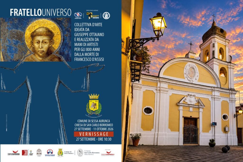 Fratello Universo arriva a Sessa Aurunca dal 27 settembre all’11 ottobre: la mostra per San Francesco nella Chiesa di San Carlo Borromeo.