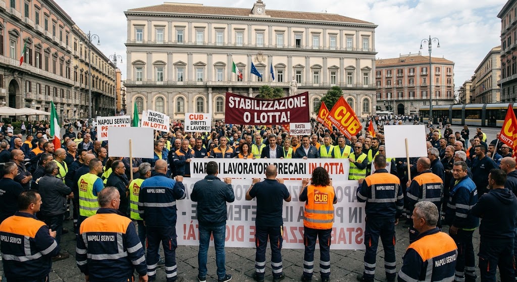 I lavoratori precari di Napoli Servizi scendono in piazza il 15 settembre. FLAICA-CUB e SGB chiedono internalizzazione e salari dignitosi.