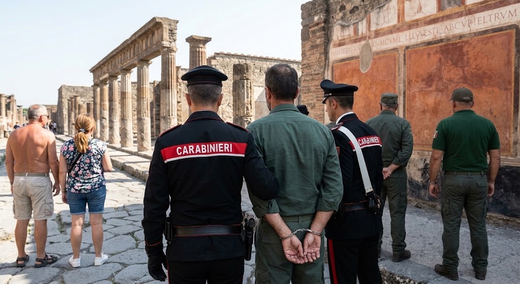 Pompei, arrestato un custode del Parco Archeologico, gravemente indiziato di violenza sessuale aggravata ai danni di un 17enne.