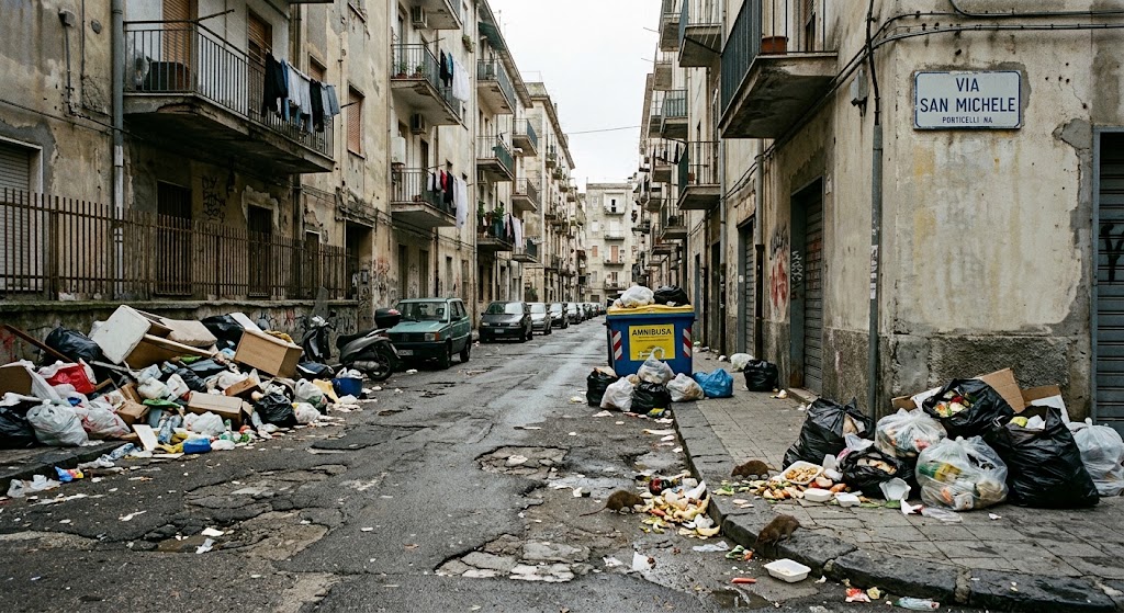 Allarme a Ponticelli: in via San Michele i residenti segnalano ratti e cumuli di rifiuti e chiedono bonifica, controlli e videosorveglianza.
