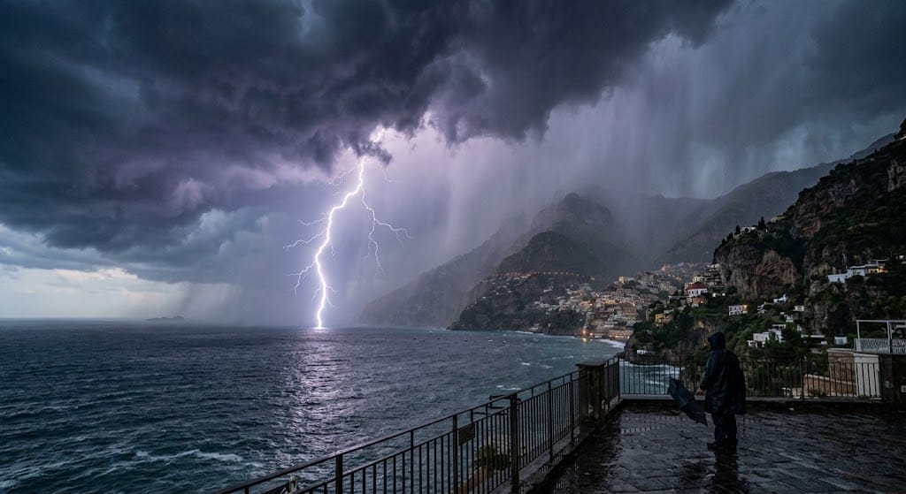 Allerta meteo Campania: livello Giallo dalle 22 di oggi alle 16 di domani. Attesi temporali, rovesci, grandine, fulmini e raffiche di vento.