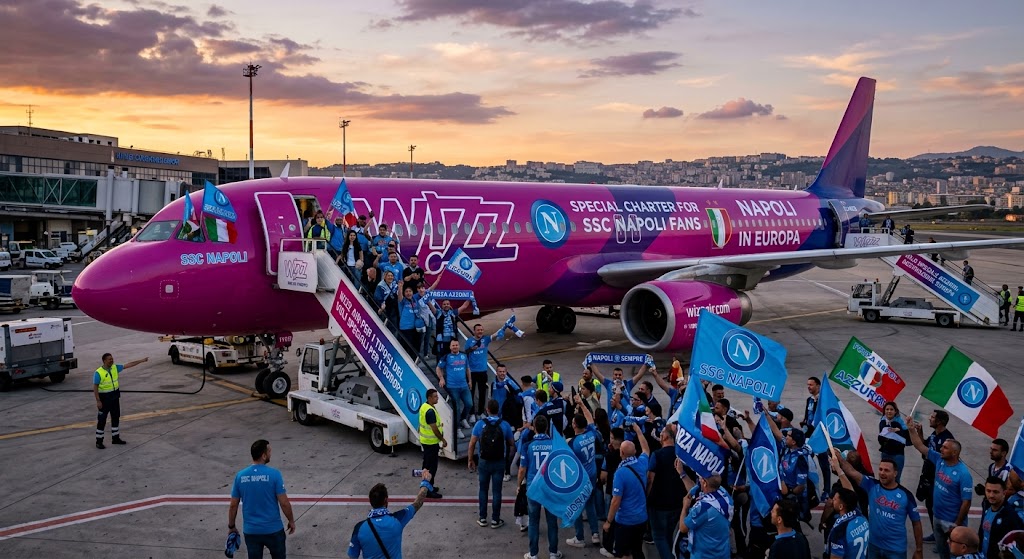 Wizz Air aggiunge voli per i tifosi del Napoli in vista della trasferta contro il Porto: collegamento Roma-Porto il 4 novembre e ritorno il 5.