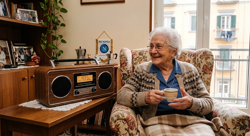 Nonna Anna a Kiss Kiss Napoli nella Giornata dei Nonni: la telefonata con Manganiello, il messaggio del nipote Daniele e il ricordo dei nonni.