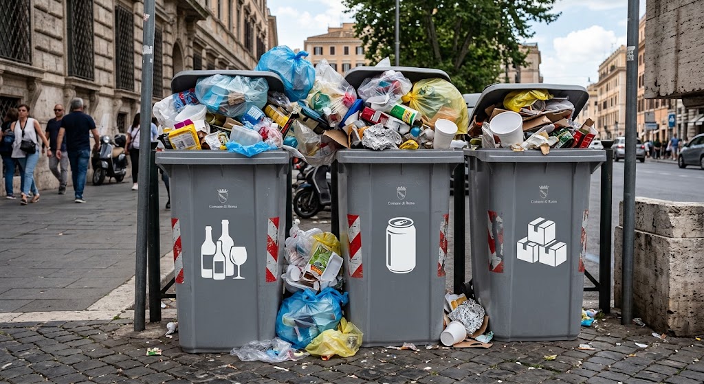 Giugliano sospende la raccolta di carta, cartone, imballaggi e organico per le attività commerciali a causa delle proteste dei trasportatori.