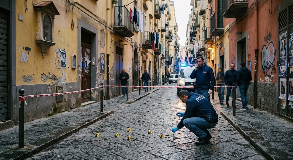 Spari nel centro storico di Napoli: i carabinieri trovano sette bossoli in Vicoletto Zuroli. Nessun ferito né danni rilevati.