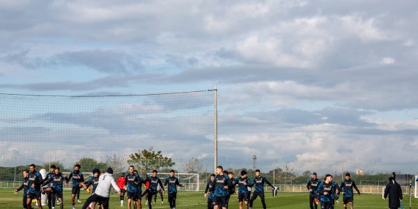 NAPLES, ITALY - JANUARY 21: SSC Napoli players attending the morning training session at SSC Napoli training Center on January 21, 2025 in Castel Volturno, Caserta, Italy. (Photo by SSC NAPOLI/SSC NAPOLI via Getty Images)