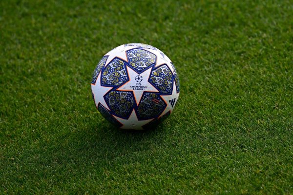 COMO, ITALY - FEBRUARY 19: A UEFA Champions League ball during the FC Internazionale training session at the club's training ground Suning Training Center on February 19, 2023 in Como, Italy. (Photo by Mattia Ozbot - Inter/Inter via Getty Images)