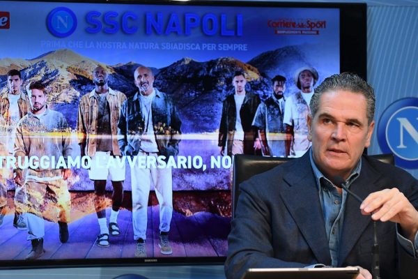 NAPLES, ITALY - DECEMBER 21: Alessandro Formisano speaks at a Napoli press conference on December 21, 2021 in Naples, Italy. (Photo by SSC NAPOLI/SSC NAPOLI via Getty Images)