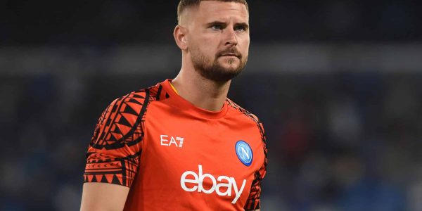 Nikita Contini of SSC Napoli warms up before the Serie A TIM match between SSC Napoli and US Sassuolo at Stadio Diego Armando Maradona Naples Italy on 27 August 2023. (Photo by Franco Romano/NurPhoto via Getty Images)
