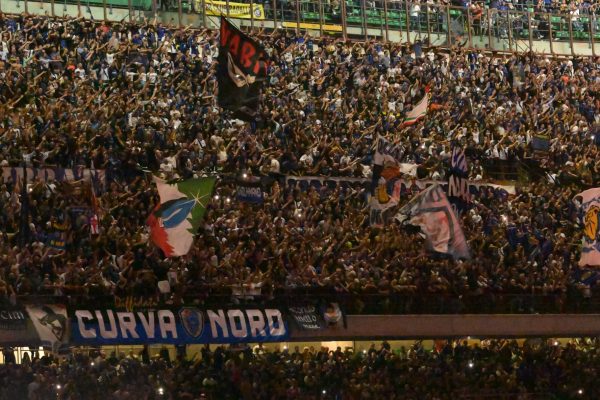 MILAN, ITALY - SEPTEMBER 22: A general view of Curva Nord of Fans of FC Internazionale during the Serie A match between FC Internazionale and AC Milan at Stadio Giuseppe Meazza on September 22, 2024 in Milan, Italy. (Photo by Giuseppe Bellini/Getty Images)