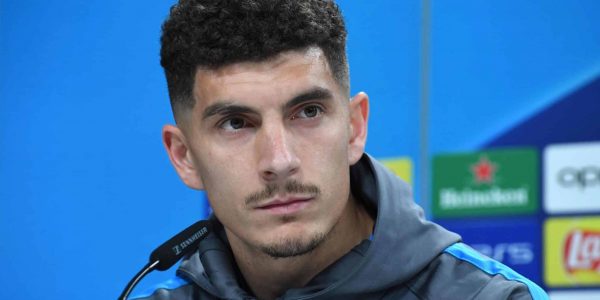 NAPLES, ITALY - FEBRUARY 20: Giovanni Di Lorenzo speaks at a press conference of Napoli on February 20, 2023 in Naples, Italy. (Photo by SSC NAPOLI/SSC NAPOLI via Getty Images)