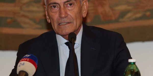 ROME, ITALY - DECEMBER 02:  FIGC President Gabriele Gravina attends the Italian Football Federation (FIGC) press conference at Campidoglio Palace on December 2, 2021 in Rome, Italy.  (Photo by Paolo Bruno/Getty Images)