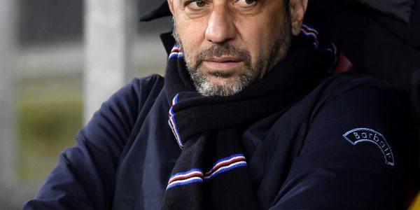 OLIMPICO STADIUM, ROME, ITALY - 2021/12/22: Roberto D'Aversa coach of UC Sampdoria looks on during the Serie A football match between AS Roma and UC Sampdoria. AS Roma and UC Sampdoria drew 1-1. (Photo by Antonietta Baldassarre/Insidefoto/LightRocket via Getty Images)