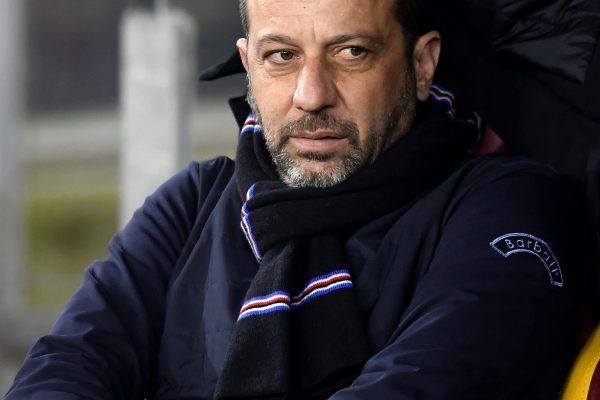 OLIMPICO STADIUM, ROME, ITALY - 2021/12/22: Roberto D'Aversa coach of UC Sampdoria looks on during the Serie A football match between AS Roma and UC Sampdoria. AS Roma and UC Sampdoria drew 1-1. (Photo by Antonietta Baldassarre/Insidefoto/LightRocket via Getty Images)