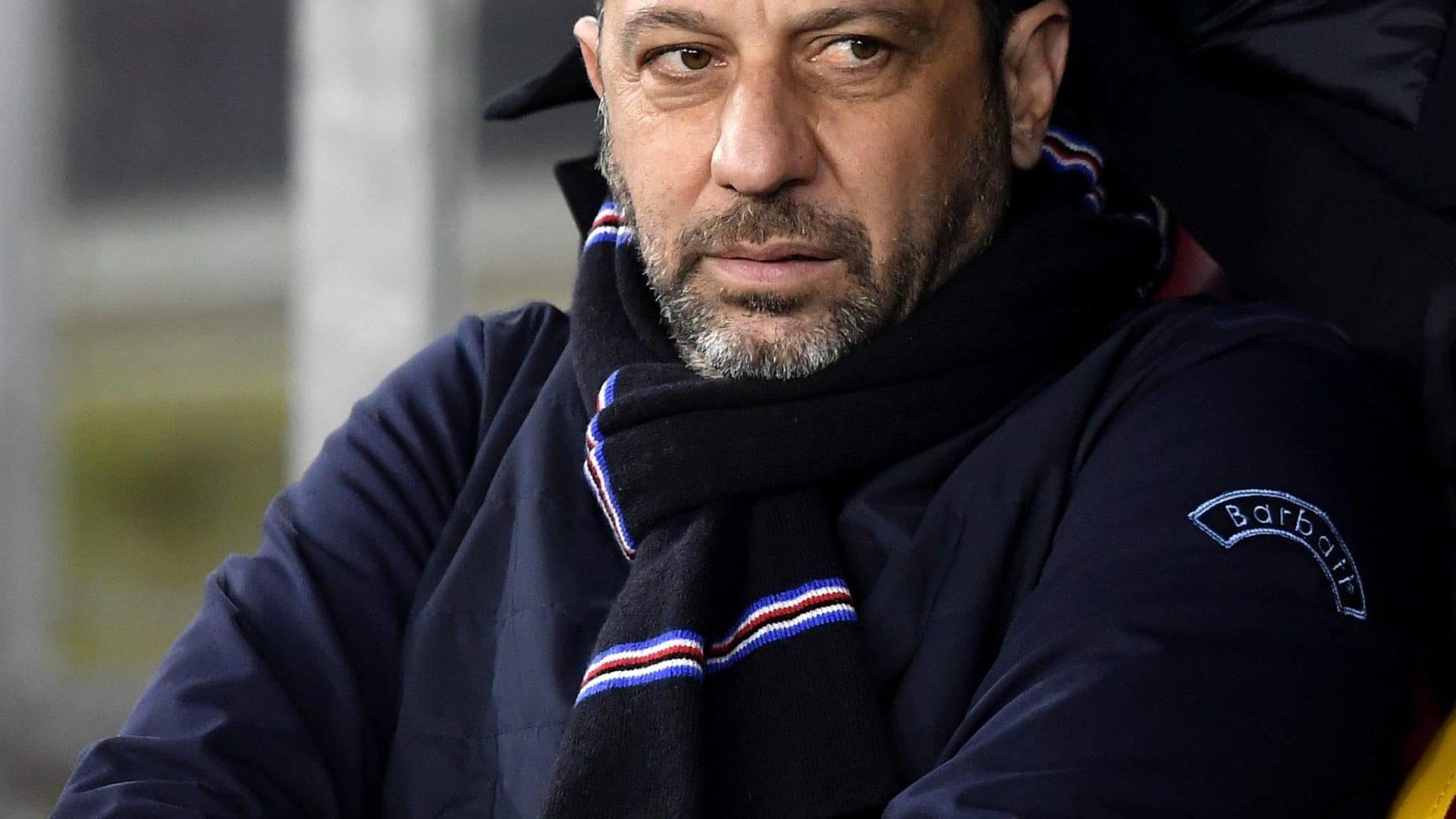 OLIMPICO STADIUM, ROME, ITALY - 2021/12/22: Roberto D'Aversa coach of UC Sampdoria looks on during the Serie A football match between AS Roma and UC Sampdoria. AS Roma and UC Sampdoria drew 1-1. (Photo by Antonietta Baldassarre/Insidefoto/LightRocket via Getty Images)