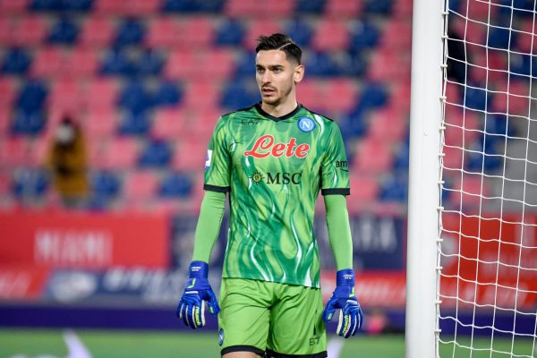 Alex Meret (Napoli) portrait during the italian soccer Serie A match Bologna FC vs SSC Napoli on January 17, 2022 at the Renato Dall'Ara stadium in Bologna, Italy (Photo by Ettore Griffoni/LiveMedia/NurPhoto via Getty Images)