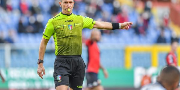The Referee of the match Daniele Doveri of Volterra during the italian soccer Serie A match Genoa CFC vs Udinese Calcio on January 22, 2022 at the Luigi Ferraris stadium in Genova, Italy (Photo by Danilo Vigo/LiveMedia/NurPhoto via Getty Images)