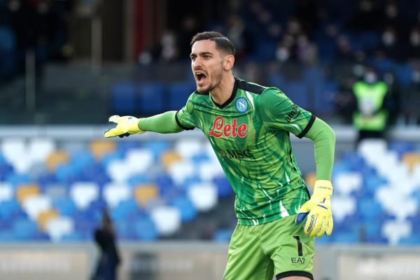 Alex Meret of Ssc Napoli during the  Serie A match between Ssc Napoli and Us Salernitana on  January 23, 2022 stadium "Diego Armando Maradona" in Napoli, Italy (Photo by Gabriele Maricchiolo/NurPhoto via Getty Images)