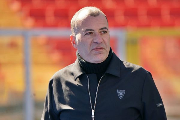 president Sticchi Damiani (US Lecce) during the Italian soccer Serie B match US Lecce vs Brescia Calcio on March 12, 2022 at the Stadio Via del Mare in Lecce, Italy (Photo by Emmanuele Mastrodonato/LiveMedia/NurPhoto via Getty Images)