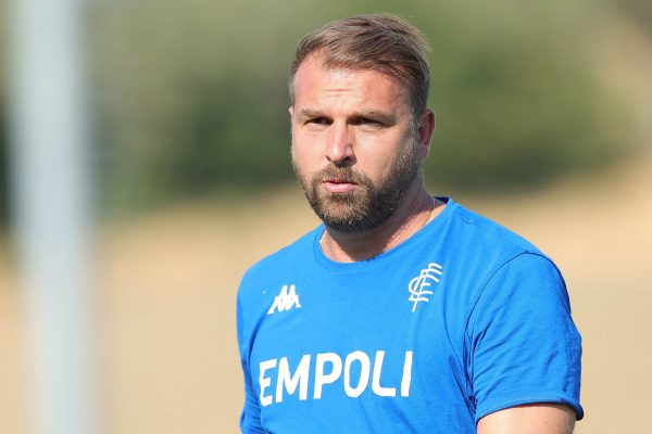 EMPOLI, ITALY - JULY 19: Paolo Zanetti manager of Empoli FC looks on during the pre-season Friendly match between Empoli FC and Seravezza Pozzi on July 19, 2022 in Empoli, Italy.  (Photo by Gabriele Maltinti/Getty Images)