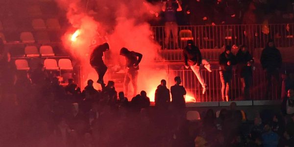 NAPLES, ITALY - APRIL 02: Fans of SSC Napoli during the Serie A match between SSC Napoli and AC MIlan at Stadio Diego Armando Maradona on April 2, 2023 in Naples, Italy. (Photo by Giuseppe Bellini/Getty Images)