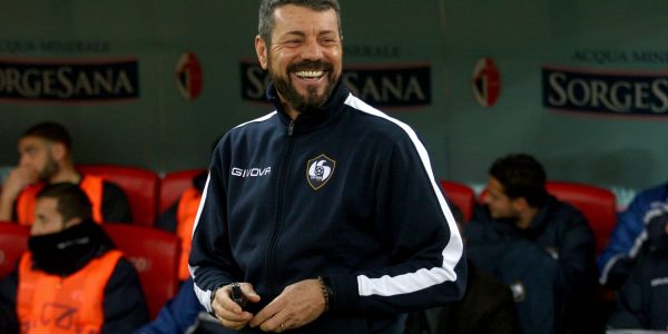 BARI, ITALY - FEBRUARY 03: Salvatore Campilongo, coach of Cavese during the Serie C match between Bari and Cavese at Stadio San Nicola on February 03, 2021 in Bari, Italy. (Photo by Donato Fasano/Getty Images)