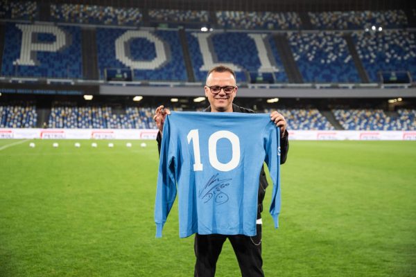 NAPLES, ITALY - MAY 24: In this image released on June the 2nd, the singer Gigi D'Alessio during the match honoring soccer player Diego Armando Maradona on May 24, 2021 in Naples, Italy. (Photo by Ivan Romano/Getty Images)