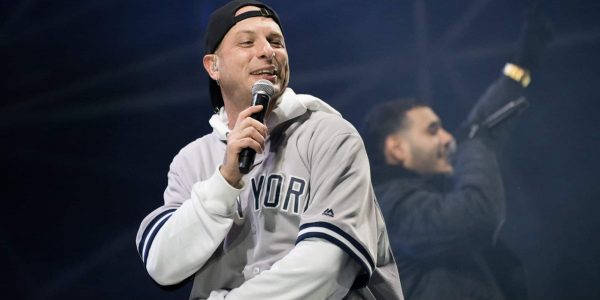 PONTECAGNANO FAIANO, ITALY - DECEMBER 22: Italian rapper Clemente Maccaro, aka Clementino, performs at Faville Festival on December 22, 2021 in Pontecagnano Faiano, Italy. (Photo by Teresa Biancorrosso/Getty Images)