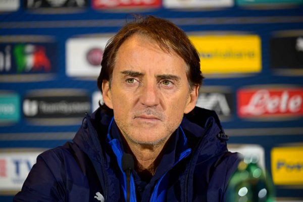 VIENNA, AUSTRIA - NOVEMBER 19: CT Roberto Mancini of Italy speaks with the media during the press conference at Ernst Happel Stadion on November 19, 2022 in Vienna, Austria. (Photo by Mattia Ozbot/Getty Images)