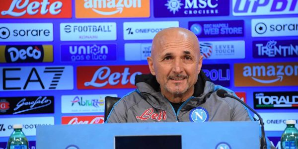 NAPLES, ITALY - MARCH 10: Luciano Spalletti speaks at a press conference of Napoli on March 10, 2023 in Naples, Italy. (Photo by SSC NAPOLI/SSC NAPOLI via Getty Images)