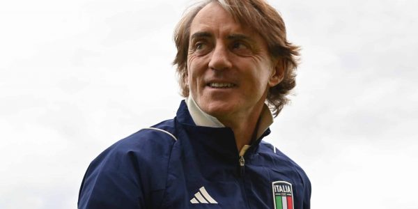 FLORENCE, ITALY - MARCH 20: Roberto Mancini head coach of Italy during the training session at Centro Tecnico Federale di Coverciano on March 20, 2023 in Florence, Italy. (Photo by Alessandro Sabattini/Getty Images)