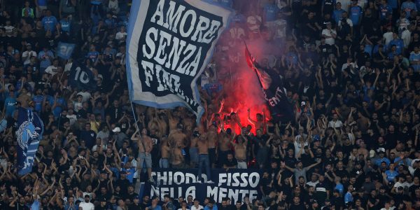 NAPLES, ITALY - SEPTEMBER 27: SSC Napoli supporters during the Serie A TIM match between SSC Napoli and Udinese Calcio at Stadio Diego Armando Maradona on September 27, 2023 in Naples, Italy. (Photo by Francesco Pecoraro/Getty Images)