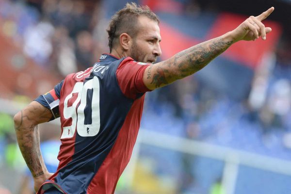 GENOA, ITALY - NOVEMBER 10:  Daniele Portanova of Genoa CFC celebrates scoring his team's first goal during the Serie A match between Genoa CFC and Hellas Verona FC at Stadio Luigi Ferraris on November 10, 2013 in Genoa, Italy.  (Photo by Claudio Villa/Getty Images)