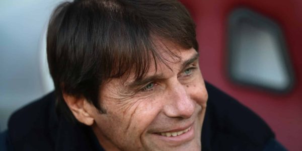 TURIN, ITALY - DECEMBER 01: Antonio Conte Head coach of SSC Napoli reacts as he looks on prior to kick off in the Serie A match between Torino FC and SSC Napoli at Stadio Olimpico di Torino on December 01, 2024 in Turin, Italy. (Photo by Jonathan Moscrop/Getty Images)