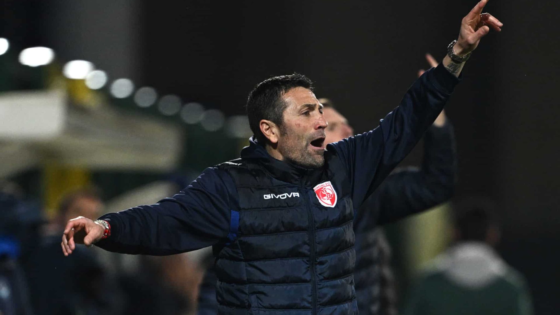 GORGONZOLA, ITALY - MARCH 25: Antonio Busce' of Rimini reacts during the final Coppa Italia serie C match between Giana Erminio vs Rimini on March 25, 2025 in Gorgonzola, Italy. (Photo by Image Photo Agency/Getty Images)