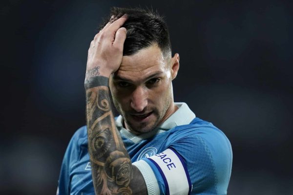 Naples, Italy - April 14: Matteo Politano of SSC Napoli looks on during the Serie A match between SSC Napoli and Empoli FC at Diego Maradona Stadium on April 14, 2025 in Naples, Italy. (Photo by Matteo Ciambelli/DeFodi Images/DeFodi via Getty Images)
