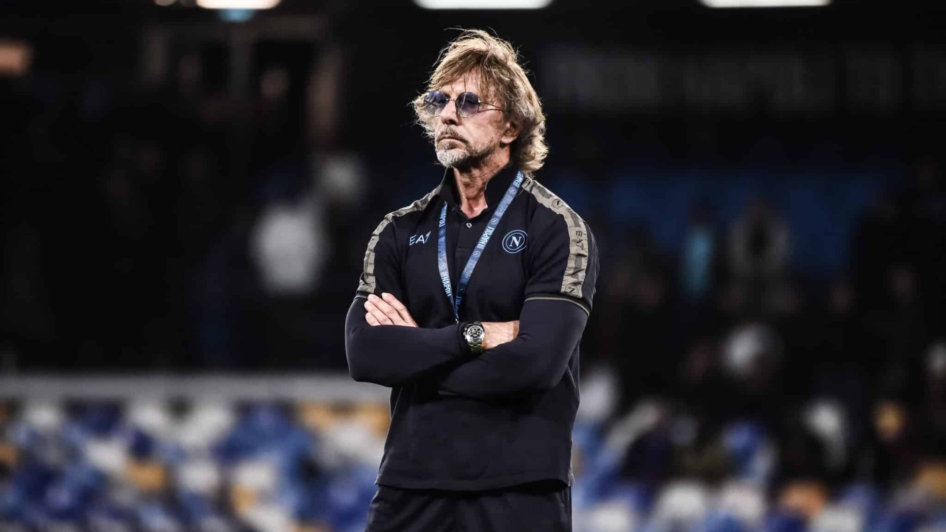 NAPLES, ITALY - APRIL 14: Tiberio Ancora nutritionist of the SSC Napoli during the Serie A match between Napoli and Empoli at Stadio Diego Armando Maradona on April 14, 2025 in Naples, Italy. (Photo by Ivan Romano/Getty Images)