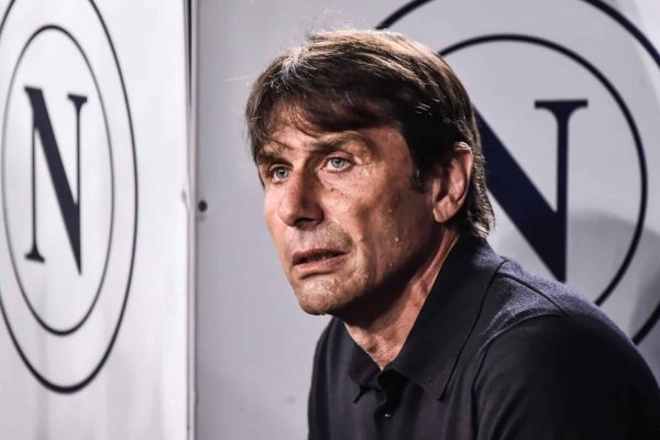 NAPLES, ITALY - MAY 11: Antonio Conte manager of SSC Napoli during the Serie A match between Napoli and Genoa at Stadio Diego Armando Maradona on May 11, 2025 in Naples, Italy. (Photo by Ivan Romano/Getty Images)