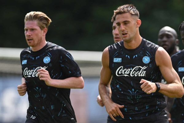 DIMARO, ITALY - JULY 18: Lorenzo Lucca of Napoli during a Napoli training session on July 18, 2025 in Dimaro, Italy. (Photo by SSC NAPOLI/SSC NAPOLI via Getty Images)