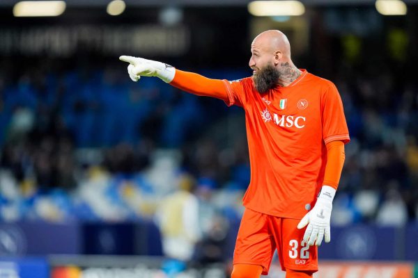 Vanja Milinkovic-Savic of SSC Napoli gestures during the UEFA Champions League 2025/26 League Phase MD2 match between SSC Napoli and Sporting Lisbon at Stadio Diego Armando Maradona on October 1, 2025 in Neaples, Italy. (Photo by Giuseppe Maffia/NurPhoto via Getty Images)