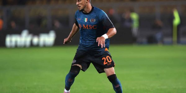 LECCE, ITALY - OCTOBER 28: Elijf Elmas of SSC Napoli during the Serie A match between US Lecce and SSC Napoli at Stadio Via del Mare on October 28, 2025 in Lecce, Italy. (Photo by Maurizio Lagana/Getty Images)