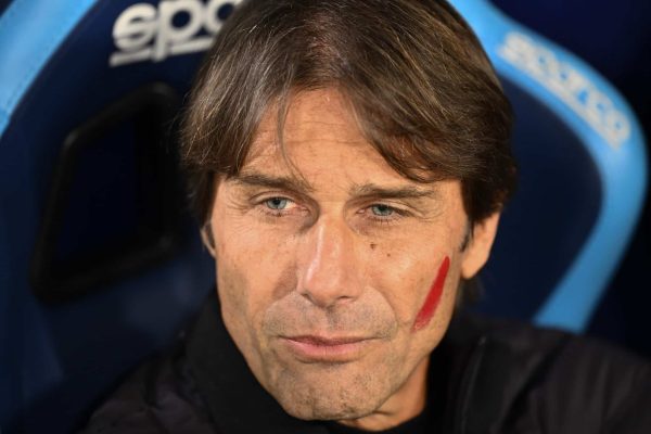 Antonio Conte, coach of S.S.C. Napoli, participates in the 12th day of the Serie A Championship between S.S.C. Napoli and Atalanta B.C. at the Diego Armando Maradona Stadium in Naples, Italy, on November 22, 2025. (Photo by Domenico Cippitelli/NurPhoto via Getty Images)