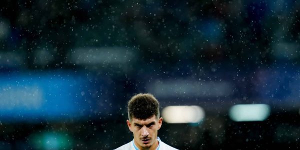 Giovanni Di Lorenzo of SSC Napoli looks on during the UEFA Champions League 2025/26 League Phase MD5 match between SSC Napoli and Qarabag FK at Stadio Diego Armando Maradona on November 25, 2025 in Naples, Italy. (Photo by Giuseppe Maffia/NurPhoto via Getty Images)