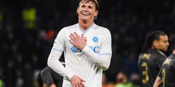 NAPLES, ITALY - NOVEMBER 25: Scott McTominay of SSC Napoli celebrates after scoring a goal to make it 2-0 during the UEFA Champions League 2025/26 League Phase MD5 match between SSC Napoli and Qarabag FK at Stadio Diego Armando Maradona on November 25, 2025 in Naples, Italy. (Photo by Ivan Romano/Getty Images)