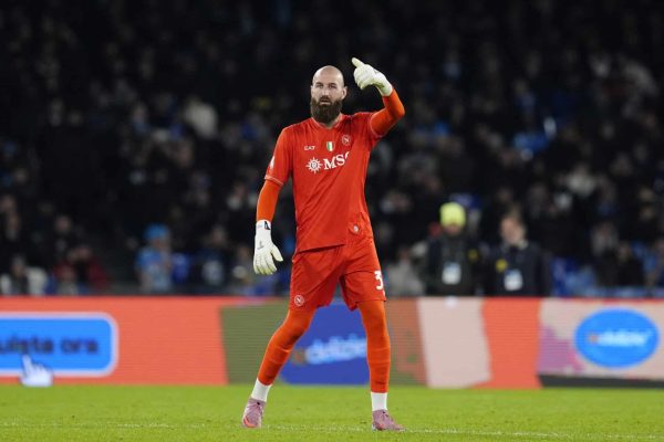 Naples, Italy - December 3: Vanja Milinkovic Savic of SSC Napoli gestures during the Coppa Italia round of 16 match between SSC Napoli and Cagliari Calcio at Stadio Diego Armando Maradona on December 3, 2025 in Naples, Italy. (Photo by Matteo Ciambelli/DeFodi Images/DeFodi via Getty Images)