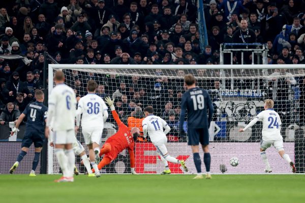 COPENHAGEN, DENMARK - JANUARY 20: Jordan Larsson of F.C. Copenhagen scores his team's first goal during the UEFA Champions League 2025/26 League Phase MD7 match between F.C. Copenhagen and SSC Napoli at Parken Stadium on January 20, 2026 in Copenhagen, Denmark. (Photo by Alex Pantling - UEFA/UEFA via Getty Images)