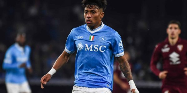 NAPLES, ITALY - MARCH 06: Alisson Santos of SSC Napoli during the Serie A match between SSC Napoli and Torino FC at Stadio Diego Armando Maradona on March 06, 2026 in Naples, Italy. (Photo by Ivan Romano/Getty Images)