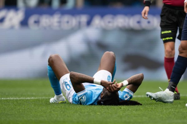 PARMA, ITALY - APRIL 12: Andre Zambo Anguissa in action during the Serie A match between Parma Calcio 1913 and SSC Napoli at Stadio Ennio Tardini on April 12, 2026 in Parma, Italy. (Photo by SSC Napoli via Getty Images)